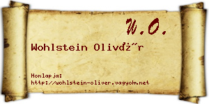 Wohlstein Olivér névjegykártya